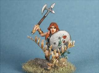 Ral Partha painted miniature Female Dwarf Warrior  