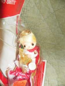 Vintage Shiny Brite Japan Christmas Ornament Angel on a Sleigh New MIP 