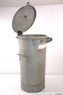 Original 70er verzinkte Stahlblech Mülltonne von SULO   Höhe ca 68 