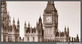 Leinwand Bild Parlament Themse London Sepia Westminster  