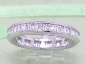 Diamant Baquette cut Ring 585 WeißGold 0,90ct Memoire Memory 