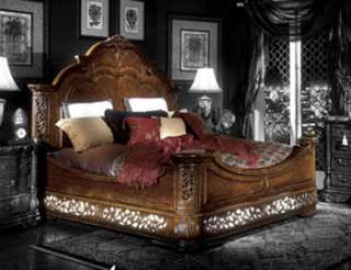 Fruitwood Rococo California King Mansion Bed  