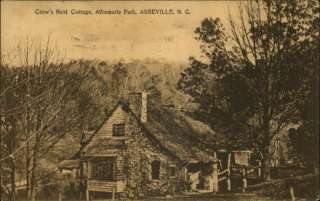 ASHEVILLE NC Albemarle Park Crows Nest Cottage c1910 Postcard  
