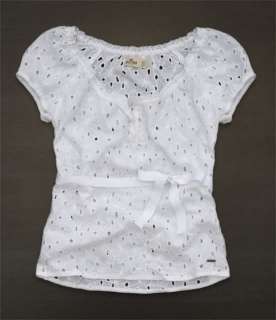 NWT Hollister by Abercrombie Womens Point Mugu Lace Floral Top Blouse 