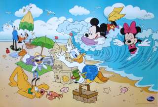  THE BEACH  POSTER   MICKEY & MINNIE MOUSE, DONALD & DAISY DUCK  