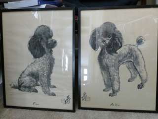 Vintage Poodles   Belle and Bean   David Kwo   pair   Art  
