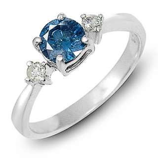 60 Ct Mesmerizing Blue & White Diamond Ring,14K Gold  