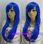 C232 NEW COSPLAY PARTY LONG STRAIGHT SMOKE PINK WIG +gift  