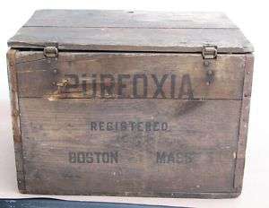 Vintage Moxie Pureoxia Beverage Crate hinged cover  