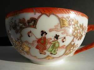 Antique Japanese FINE Porcelain Handpainted Tea Cups  