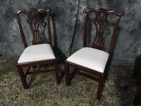 BEAUTIFUL SET OF SOLID MAHOGANY DINING ROOM CHIPPENDALE CHAIRS  
