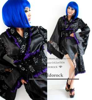 Punk COSPLAY Gothic Lolita kimono DRESS + 61085 pants M  