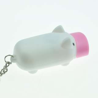   Cute LED Pig Shape Hand Key Chain Squeeze Flashlight Torch  