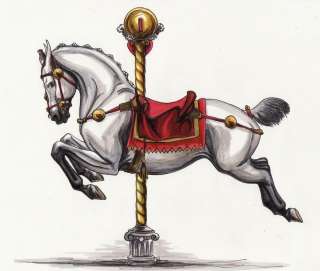 CAROUSEL ROMAN HORSE KNIGHTS CROSS STITCH PATTERN  