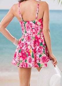   swimwear bathing suit floral swimdress plus size 1X 2X 3X 4X 5X  