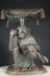 Monkey Stool Lost Wax Casting Real Bronze Magical Feel  