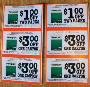 NEWPORT CIGARETTE MANUFACTURERS COUPONS $17 off value  