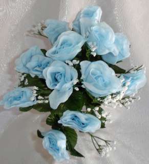 color light blue bush height 19 rose height 2 5 rose width 2 you get 