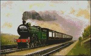 Steam Train 2 Complete Counted Cross Stitch Kit 15x9.4  