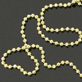 Mens 36 14k Gold Plated Diamond Cut Bead Chain Hip Hop Military Ball 