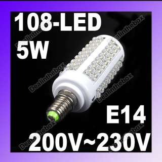 E14 5W 360° 108 LED Screw Corn Energy Saving Light Bulb  