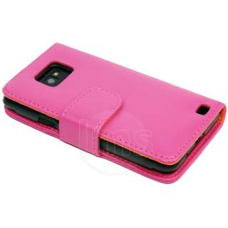 PINK WALLET LEATHER CASE FOR SAMSUNG GALAXY S2 i9100  