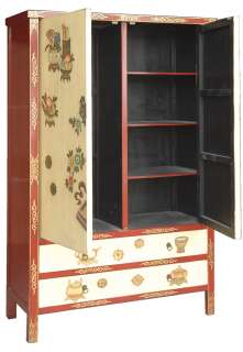 Chinese Style Furniture Hand Painted Double Wardrobe  