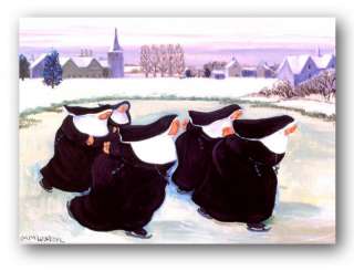 Dash Christmas Card   Ice Skating Nuns (736)  