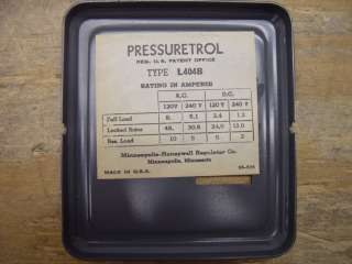 Honeywell Pressuretrol Pressure Controller L404B  