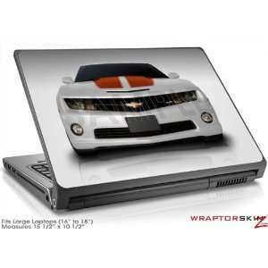  Large Laptop Skin 2010 Chevy Camaro White Orange Stripes 