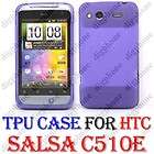 purple tpu silicone gel case cover for htc salsa c510b c510e cell 