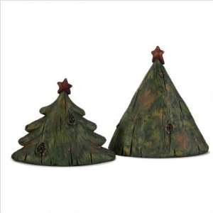 IMAX 58775 2 2 Piece Large Wide Christmas Tree Set with Red Star in 