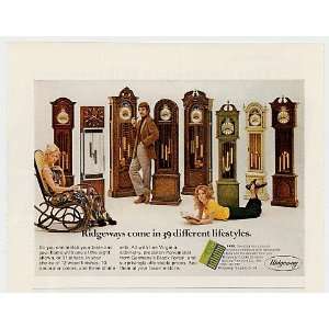  1973 Ridgeway Grandfather Clock Clocks Print Ad (5510 