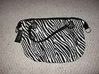 Women Black White Zebra Stripe Print Handbag Purse  