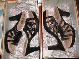 NEW WOMENS SHOES SANDALS MUDD RISQUE HEELS BLACK BROWN  