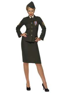 Sexy Wartime Officer Costume   Womens Military Uniform Costumes
