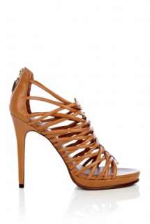 Diane Von Furstenberg  Tan Envy Multi Strap High Shoe by Diane Von 