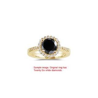   Black & White Diamond Ring in 18K Yellow Gold 10.0 Jewelry 