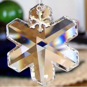 Swarovski Crystal Snowflake Prism Suncatcher Ornament with Pewter 