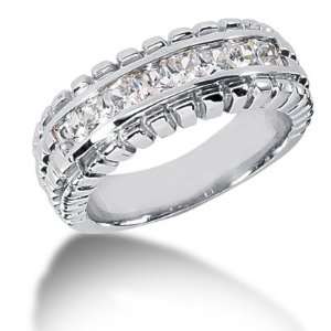  1.40 Ct Men Diamond Ring Wedding Band Princess Cut Channel 