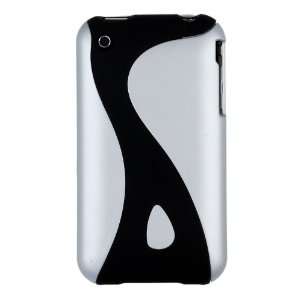  Rubberized Slider Swirl Case for Apple iPhone 3G / 3GS   Silver 