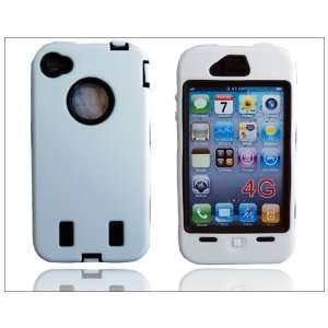  Defender Hard Case Silicone for Apple iPhone 4 4G White 