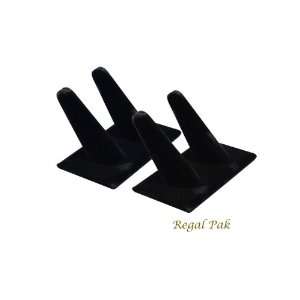  Regal Pak Two Piece Black Velvet 2 Finger Ring Stand 4X 2 