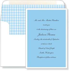  Boy Baby Shower Invitations   Blue with White Border 