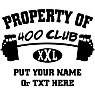 Property Of 400 Club XXL    400 Club Workout Shirt    T Shirts 