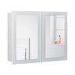 more details on Mirror Double Door Bathroom Cabinet   White.
