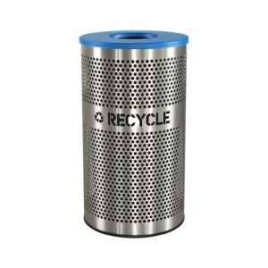  Trash Receptacle with Brushed Stainless Steel, Perforated 