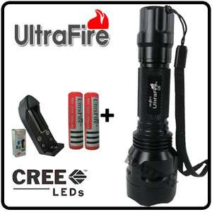   Q5 CREE 345LM Flashlight+2x 18650 3000mAh recharge battery+GTL Charger