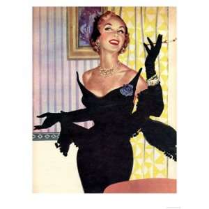  Womens Smoking Evening Dresses Gloves Fashion, UK, 1940 