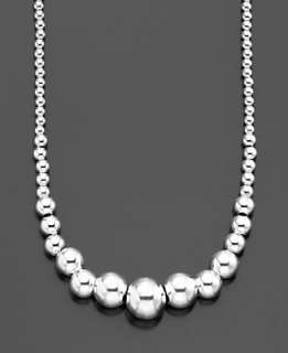 Giani Bernini Sterling Silver Necklace, Graduated Bead   Jewelry 